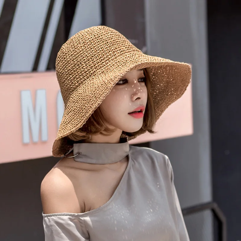 

Fashion Lady Straw Hat Women Summer Sun Visor Sunhat Panama Boater Floppy Bucket Cap Female Woman Summer Hat Straw Beach
