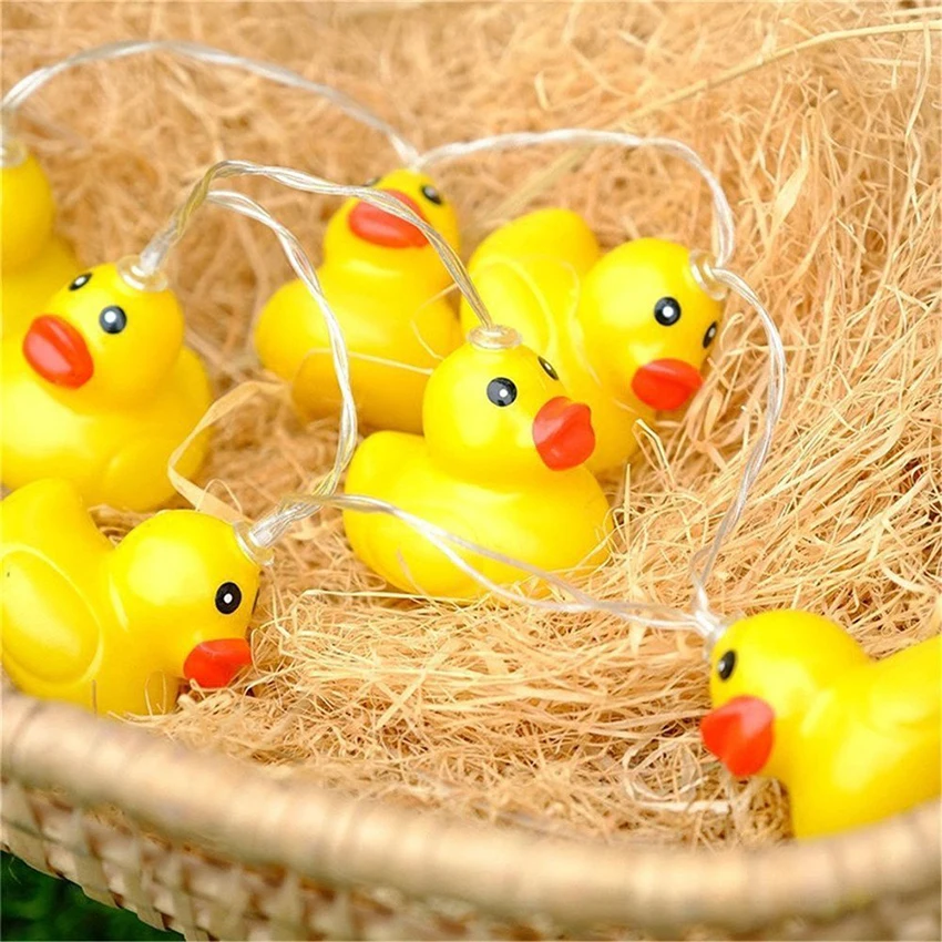 

Mini Yellow Duck LED String Light Glow Indoor Outdoor Xmas Wedding Party Battery Operated LED Fairy Light
