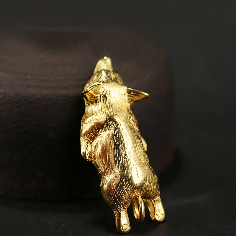 Латунный брелок счастливая Спящая собака Подвески винтажные металлические