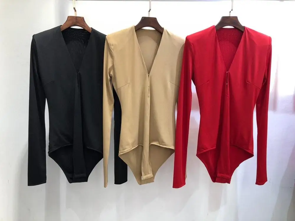 

High Quality 2021FW Women Luxury V Neck Sexy Bottoming Jumpsuits Female Fashion Rompers Playsuits 3 Color Ddxgz1 10.23