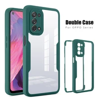 Front Back Transparent Phone Cover For OPPO A52 A72 A92 A74 A94 A95 F19 Realme pro 360 Full Cover Protection Case