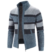 men hoodies cardigan jacket winter zipper sweatshirt lamb cashmere male long sleeve pocket coat
