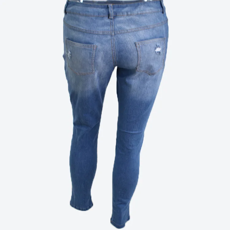 

Jeans for Women Blue Vintage Fashion High Waist Jeans Women Casual Ripped Skinny Slim Fit Jeans Plus Size