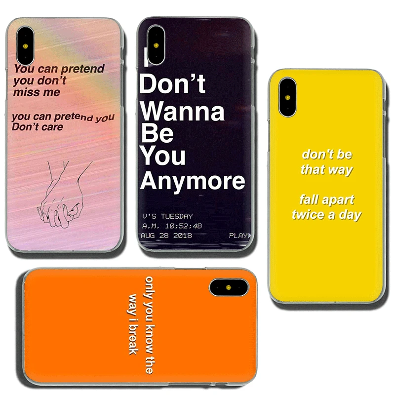 Song Lyrics Billie Eilish эстетический Жесткий Чехол Для Телефона iPhone 5 5S 5C SE 6 6s 7 8 plus X XR XS