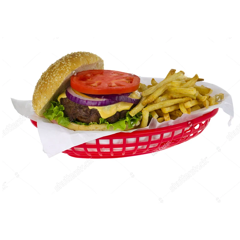 

250pcs 500pcs 12x12in Fast Food Wrappers Paper Bread Sandwich Burger Fries Wrapping Wax Paper Printed Food Grade Grease Paper