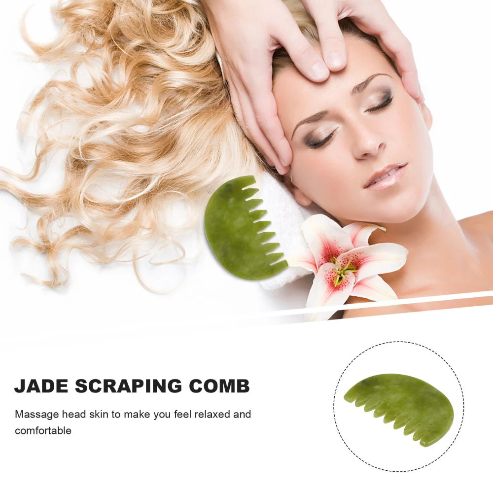 

1Pc Head Scraping Comb Natural Jade Scraping Comb Scalp Massager Comb