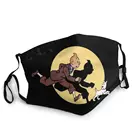 Маски с рисунком Tintin, многоразовые маски, противотуманные и пылезащитные маски, защитные маски с фильтрами, респираторные маски
