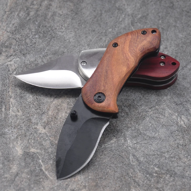 

Brand Damascus Steel Pocket Folding Knife 8Cr13Mov Blade Wood Handle Outdoor Camping Hunting Tactical Portable Survival Knife