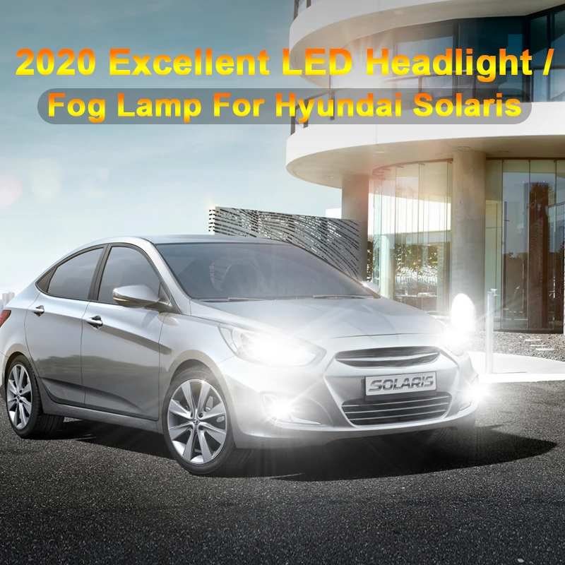 Для Hyundai Solaris 1 2010-2016 светодиодный H7 H4 Лампа для автомобильных фар CSP 9005 HB3 HB4 9006 H1
