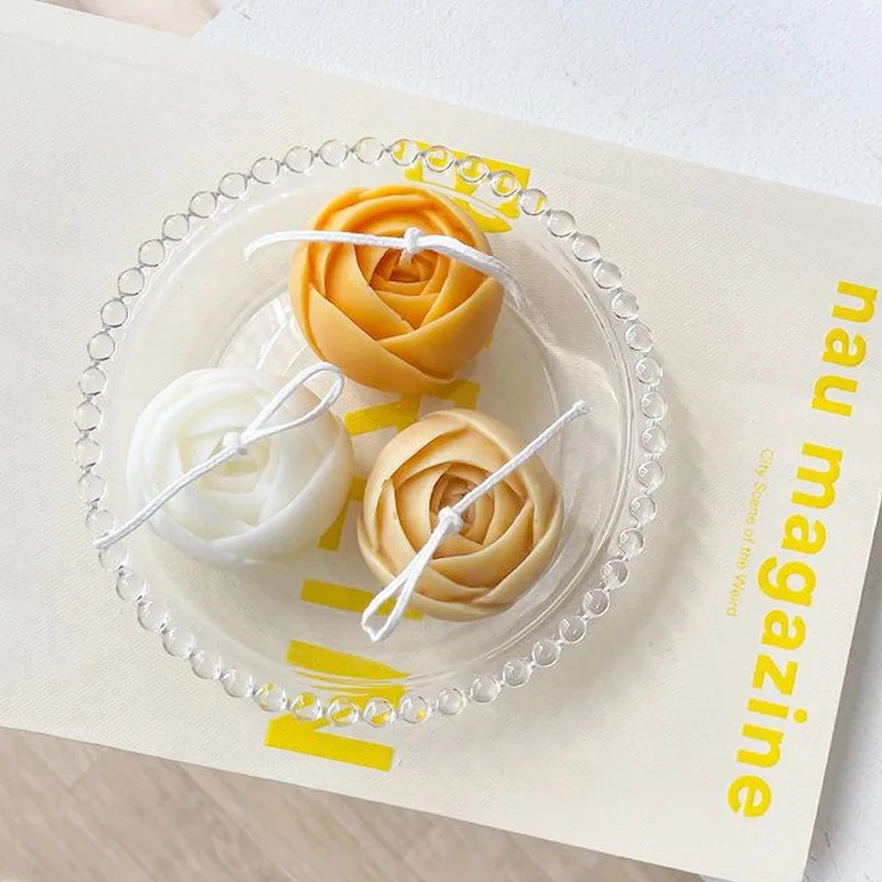 

3D Rose Bud Stereo Flower Aromatherapy Candle Silicone Mold ins Wind Baking Mousse Cake Mold
