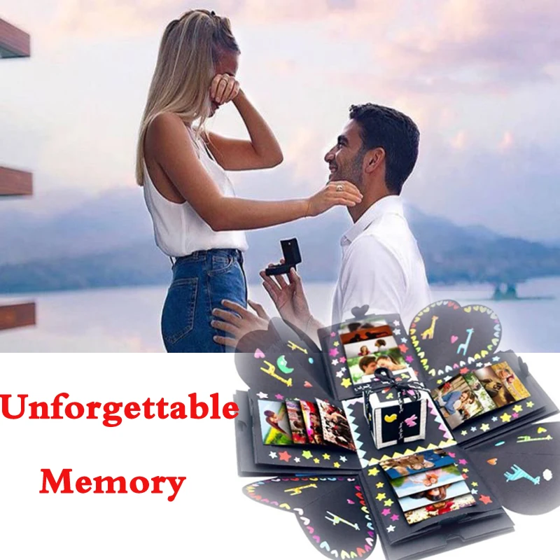 Взрывная коробка подарок юбилей альбом День рождения Святого Валентина DIY Ouwarm