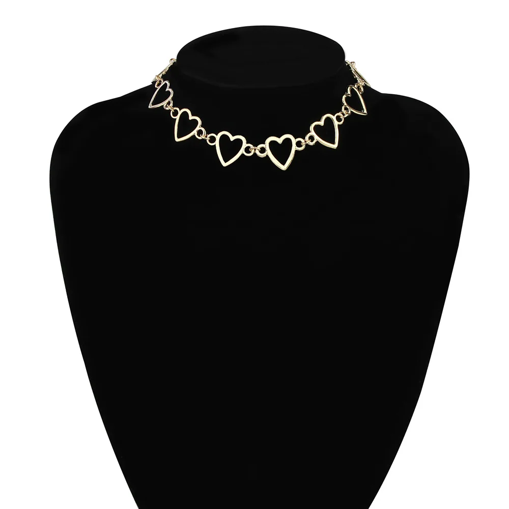 Модное короткое ожерелье в форме сердца для женщин ожерелья чокеры из