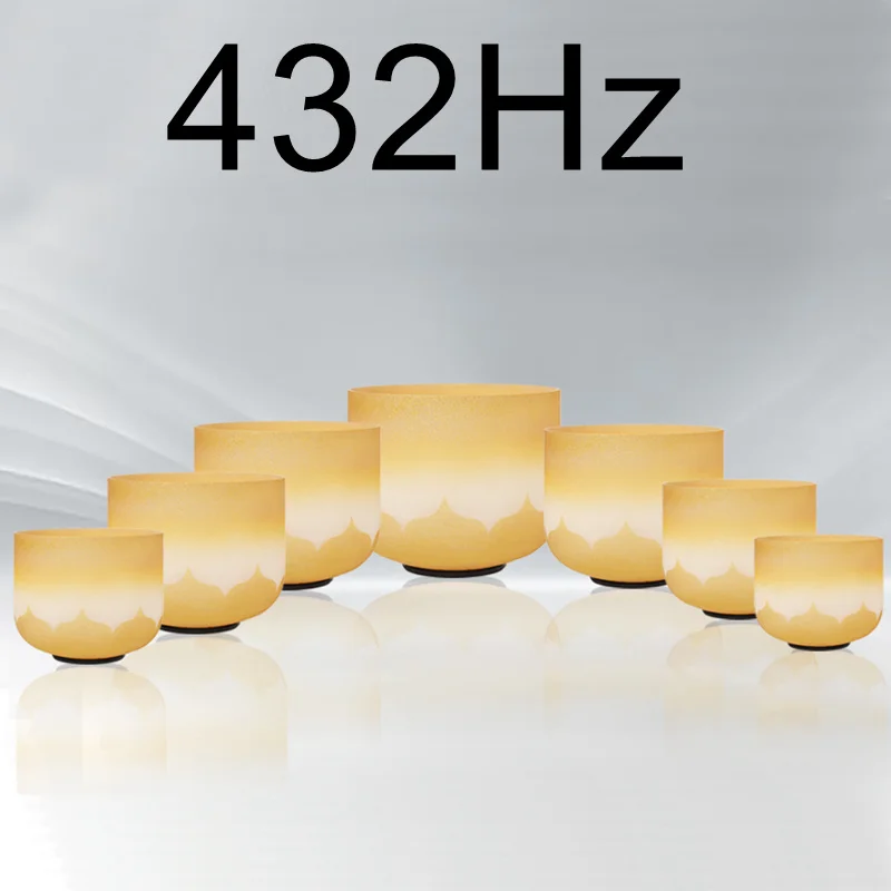 432Hz Lotus CVNC 6-1" Набор из 7 шт Примечание CDEFGAB матовый кварц чакра хрустальные поющие чаши - Цвет: 432Hz Lotus
