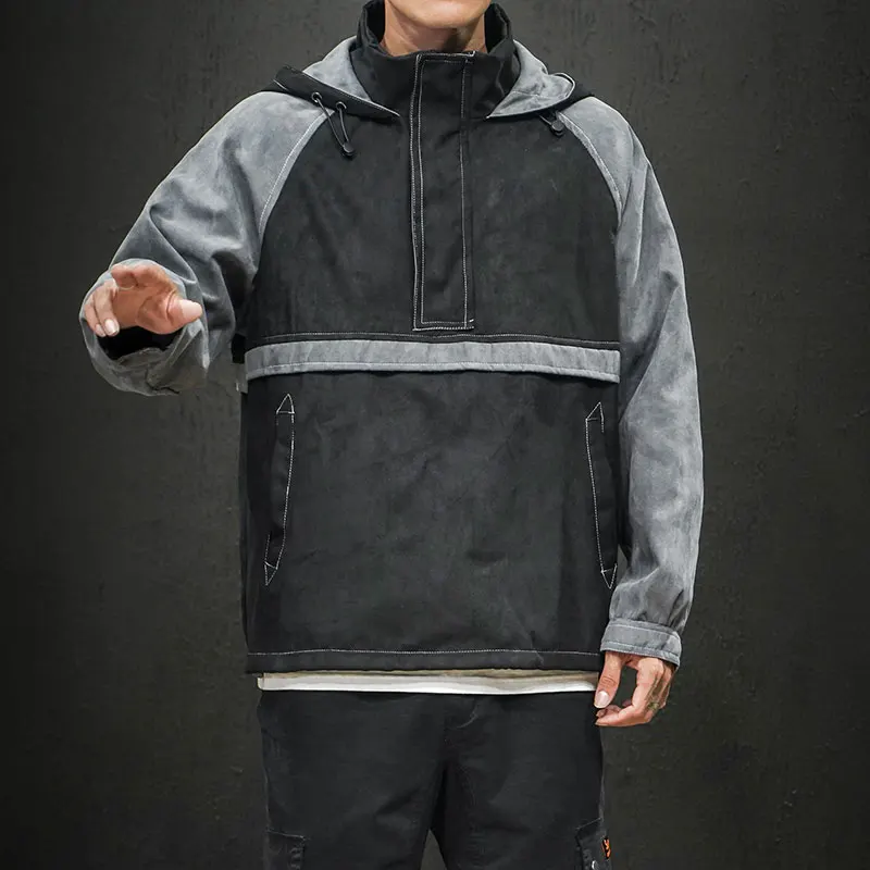 2020 лоскутный пуловер с капюшоном куртка ветровка мужской спортивный костюм