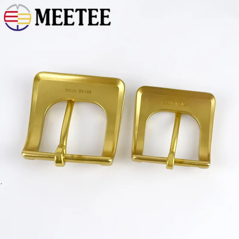 Meetee Solid Brass Metal Belt Buckle Men Women Belt Head for Belt Metal Pin Buckles DIY Leather Craft Jeans Accessories