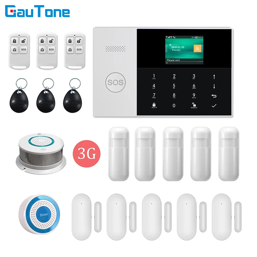 GauTone PG105 Wi Fi GSM/3G GPRS домашняя Интеллектуальная охранная беспроводная сигнализация