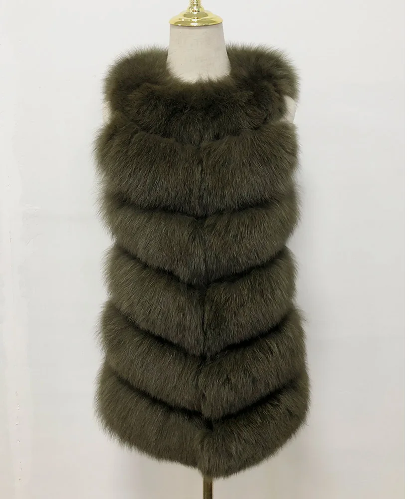 olive green Новинка, модное пальто из натурального меха, зимнее пальто, Женское пальто с поясом, меховая жилетка, женская меховая куртка, меховой жилет для дам - Цвет: olive green