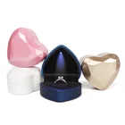 Роскошная коробка со светодиодной подсветкой в форме сердца для свадебных колец с дисплеем для хранения украшений коробка для колец подвесная сумка подарок на день рождения
