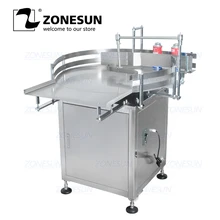 ZONESUN Автоматическая круглая вращающаяся пластиковая стеклянная бутылка для размешивания упаковки пищевых продуктов, Сортировочная Поворотная платформа, стол для кормления, аранжировочная машина