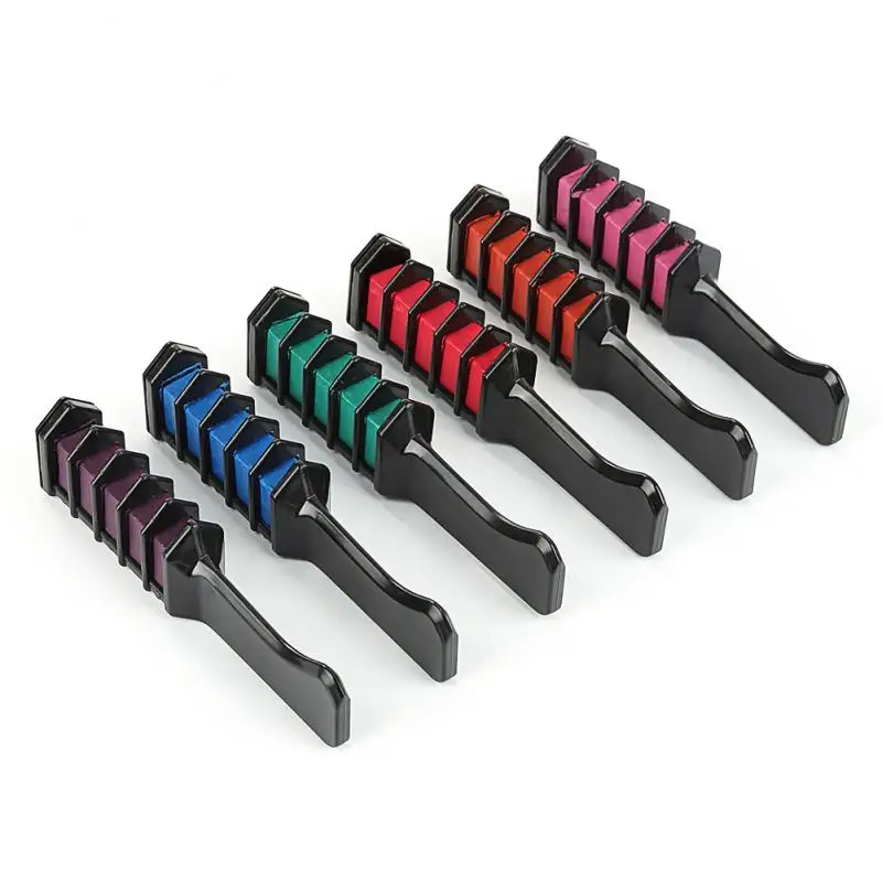 6 цветов временные мелки для волос цвет гребень одноразовые Личная Применение