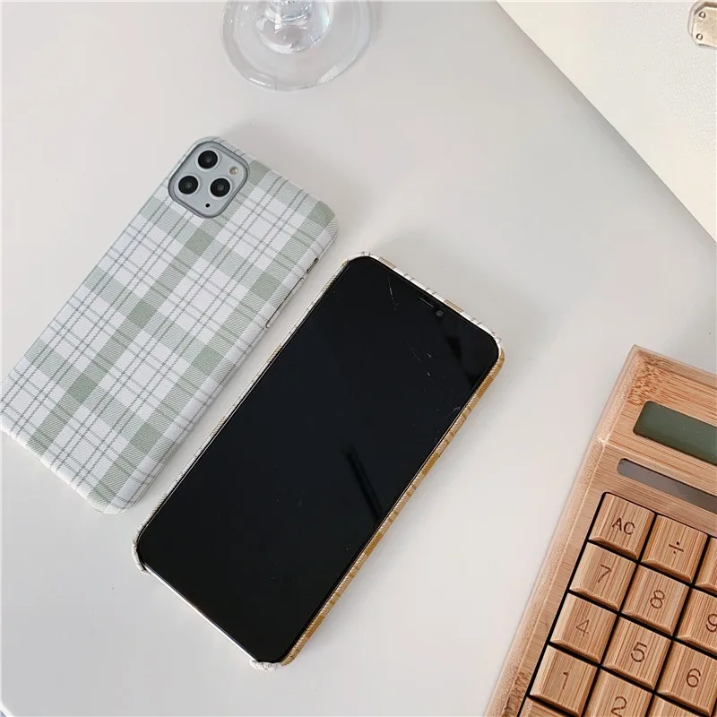 

winter New Check cloth pattern girl Phone Cover Case For Iphone X 11 pro Xs Max Xr 10 8 7 Plus Luxury se 4.7 Soft Coque Fundas