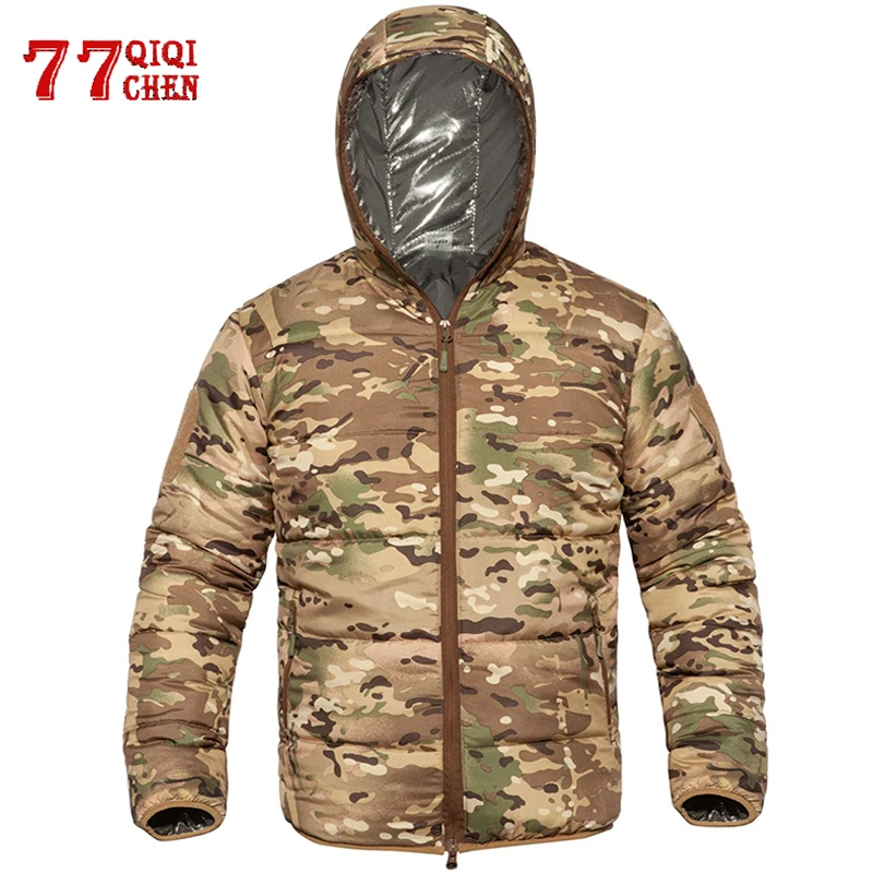 

Мужская камуфляжная куртка с капюшоном, зимняя легкая теплая уличная куртка из хлопка, размера плюс 5XL