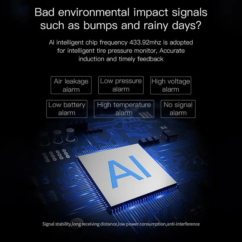 Солнечный мотоцикл TPMS беспроводной водонепроницаемый монитор давления в шинах