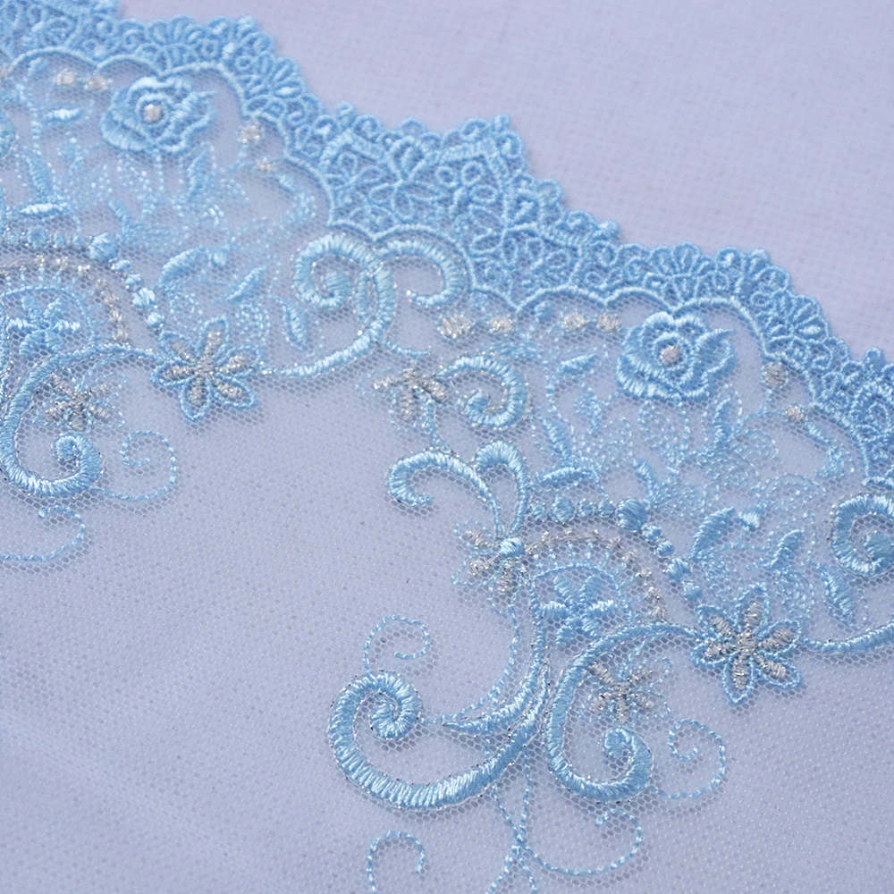 Тюлевая кружевная ткань для нижнего белья винтажная вышитая отделка 1 метр