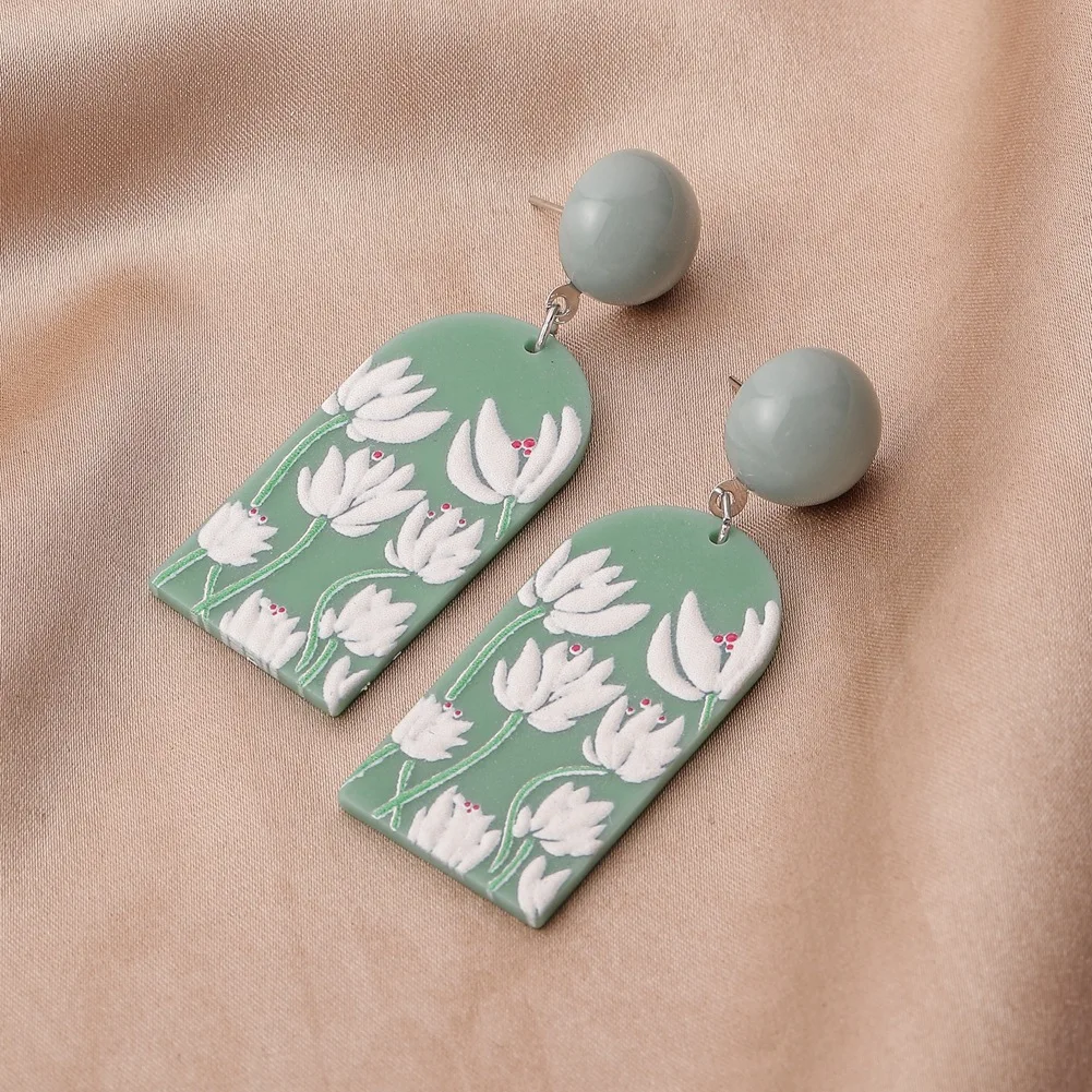 

Fashion Acrylic Earrings Sexy Women Earrings Simple Women's Jewelry Flowers Leaves Accessories Party Banquet Girl Lady Gifts