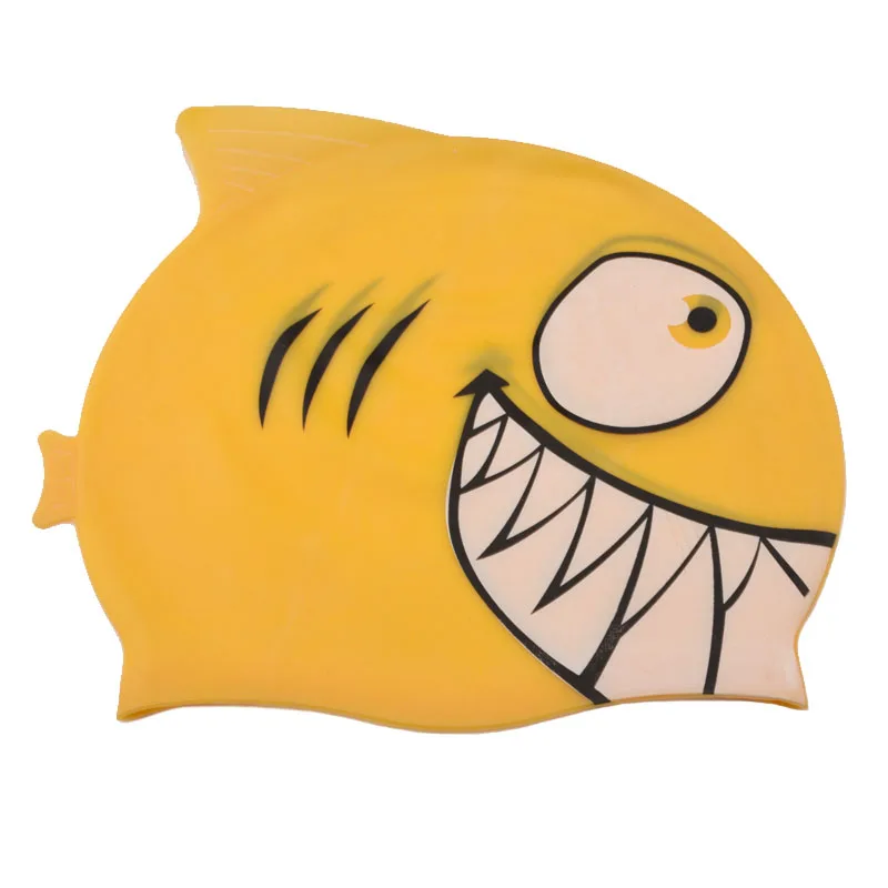 

Cartoon Swimming Cap Sharx Children Silicone Kids Swimming Pool Hat Waterproof Protect Ears Boys and Girls Swim Equipment