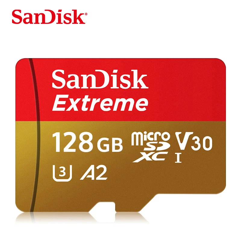 5pcs Sandisk Original Memory Card Extreme Micro SD Card A2 A1 V30 U3 Flash Card 64GB 32GB TF Card 128GB 256GB Memory Microsd