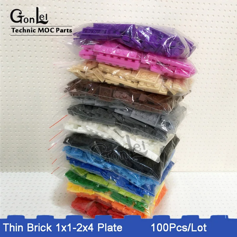 Строительные блоки для детей 100 шт./лот 15 цветов кирпичи смешанные 8 моделей