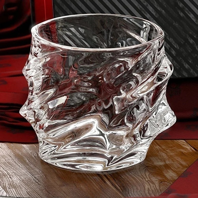 

Set of 4 Clear Crystal Whiskey Glass Glassware for Whiskey Beer Drinking Cup Wine Glass 320ml