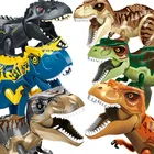 Динозавр игрушечный мир Юрского периода, кирпичи, индоминус Рекс, тираннозавр, строительные блоки, фигурки-Динозавры