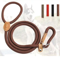 dog leash p chain buckle nylon pet traction rope adjustable training lead walking dogs strap rope harness collar pets product