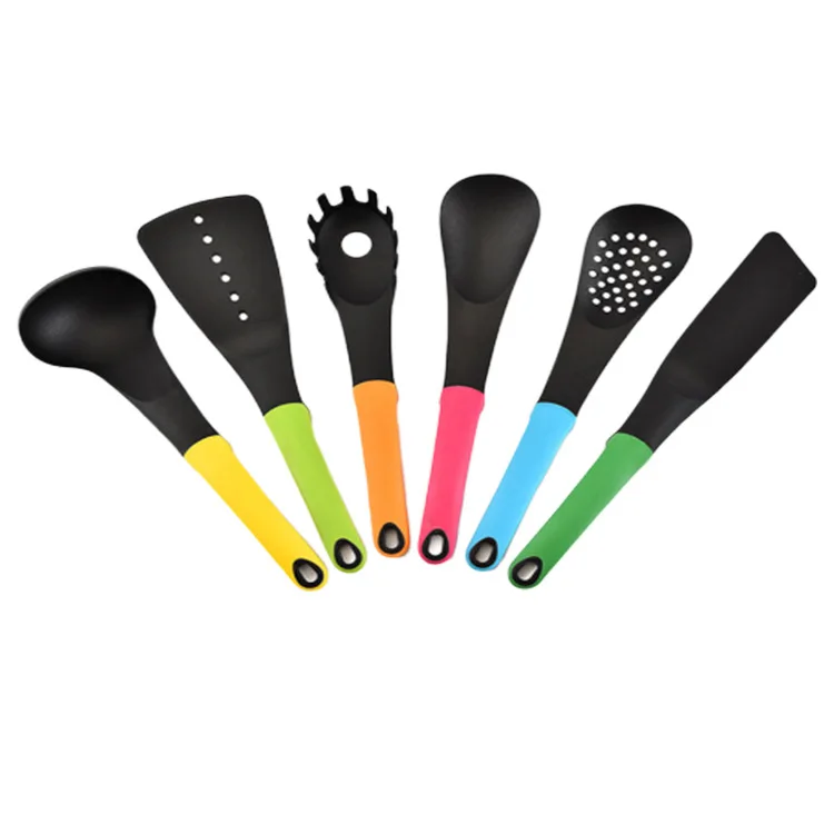 6PCS Silicone Cooking Utensils Set Non-stick Spatula Shovel Wooden Handle Tools Candy Color Kitchen | Дом и сад