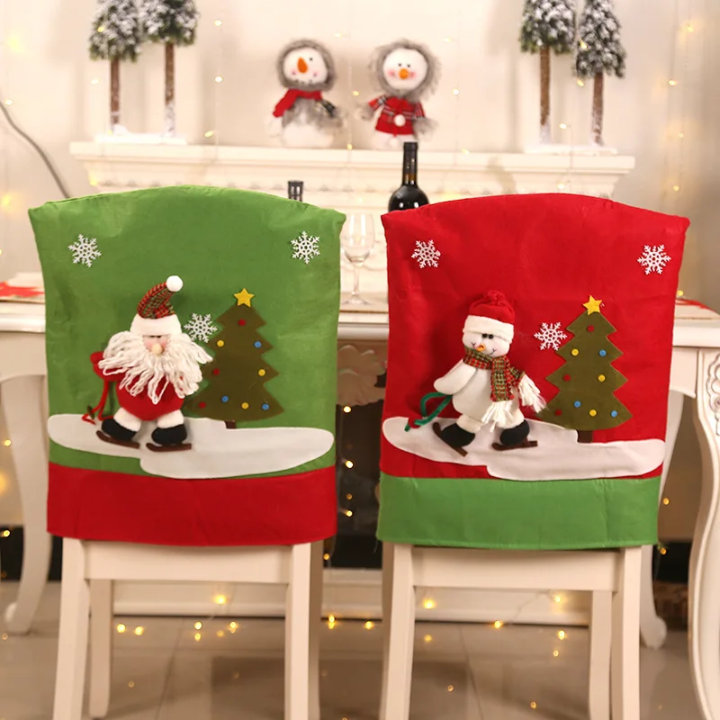 Xmas Chairs Santa Claus Snowman Elk Chair Cover Family Decor Christmas New Year Gifts 2019 Decorations For Home | Дом и сад