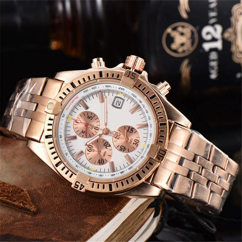 

2021 new watch luxury men's watch quartz watch battery-powered solid watch band steel belt