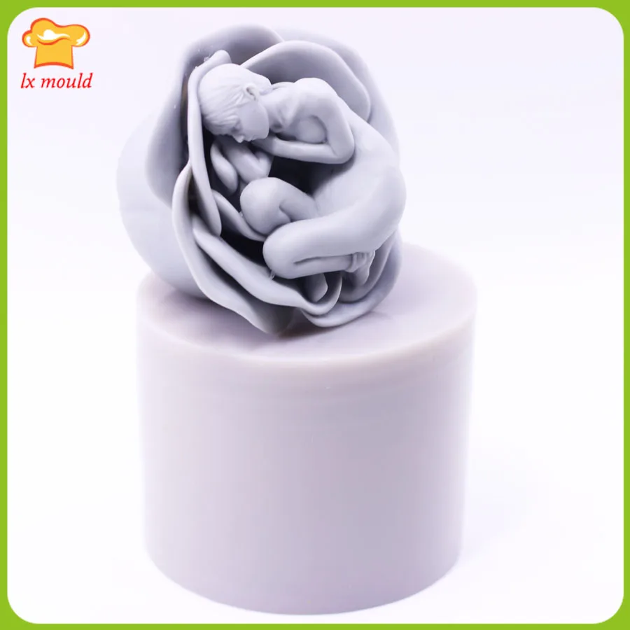 LXYY New Rose & Sleeping Beauty Soap Candle Silicone Molds for Home Decoration Aromatherapy Gypsum Chocolate Moulds | Дом и сад