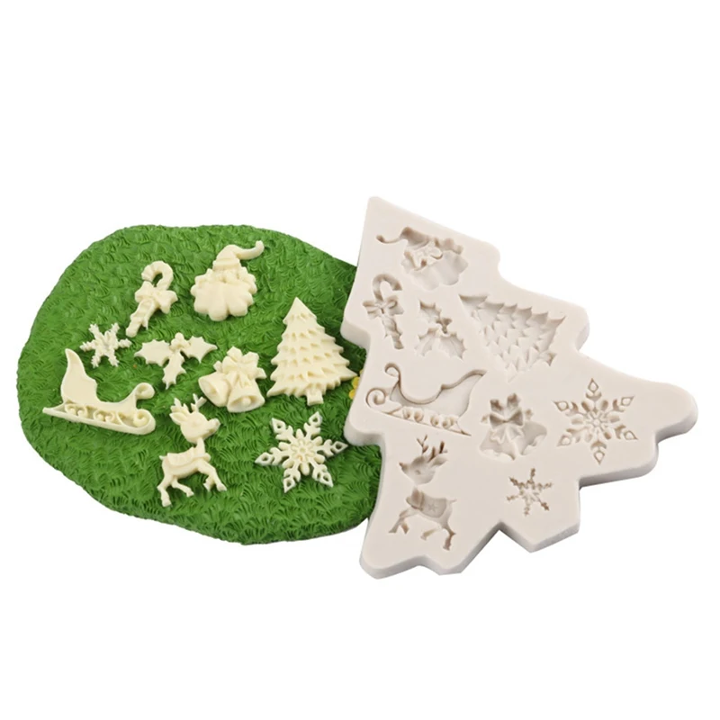 1 шт. Рождественская елка Санта Клаус Снежинка из силиконы штамповый торт форм