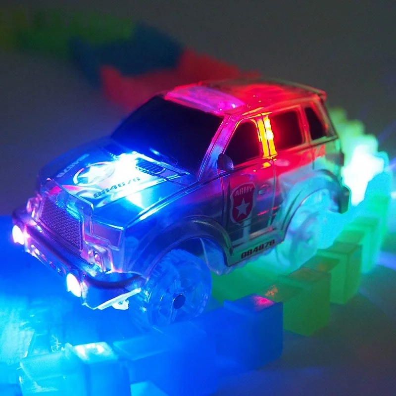 Новинка 5 упаковок электрические треки Автомобили со светодиодный Ной