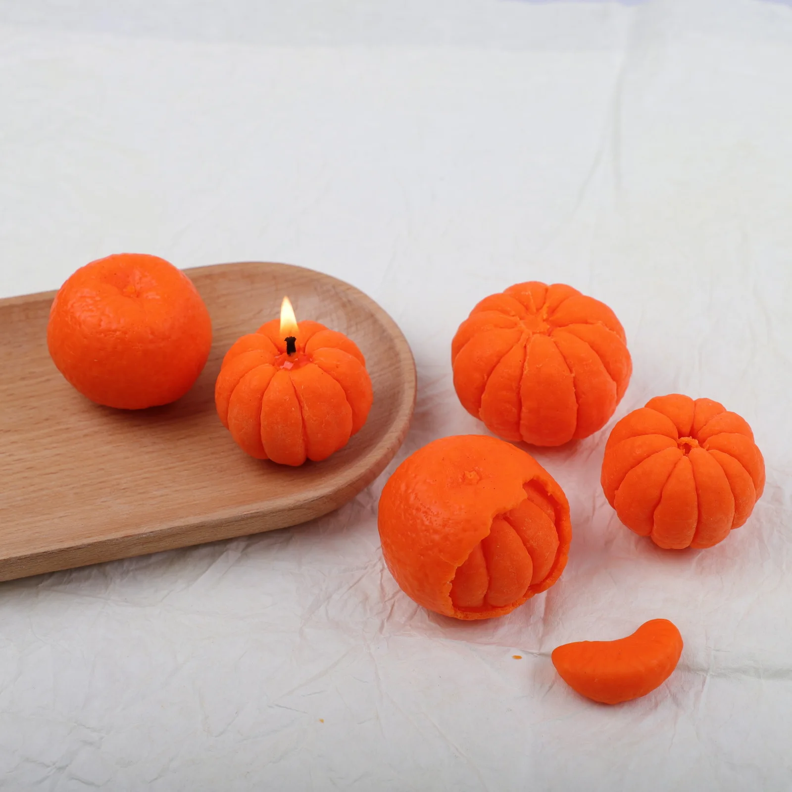 

Orange Silicone Epoxy Mold 3D Pumpkin Resin Candel Mold Silicone Mold for Fall Harvest Thanksgiving Halloween DIY Crafts Making