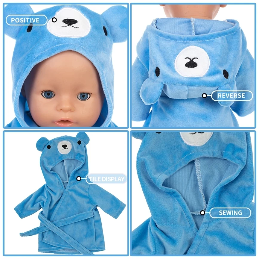 

New Fashion Fit 18 inch Baby New Born Doll Clothes Accessories Pink Rabbit Pink Elephant 43cm Clothes For Baby Birthday Gift