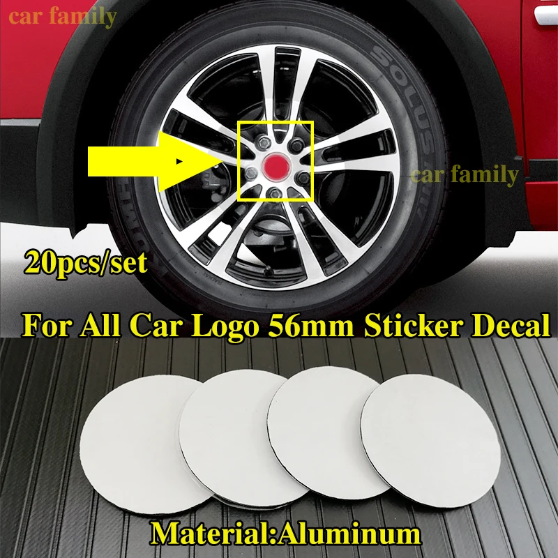

20pcs Car Decoration 56mm Car Wheel Hub Caps Decal Label Auto Logo Whee Rim Cap Sticker 5.6cm For All Car Styling