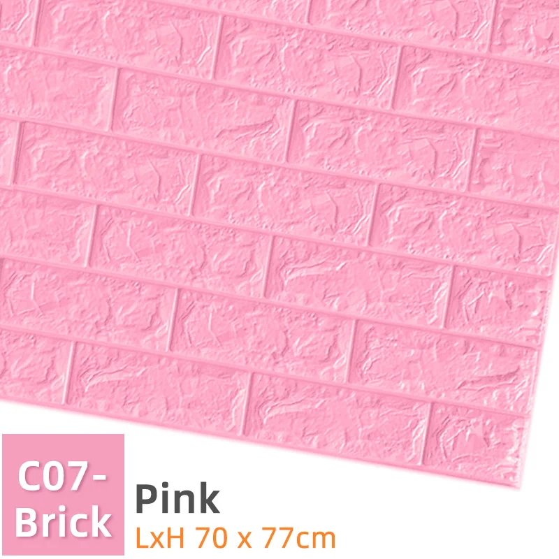 C07-Brick-Pink Kaguyahime Самоклеящиеся 3D наклейки на стену водонепроницаемые DIY Пена кирпичная настенная бумага ТВ фон Декор мраморная настенная бумага красочный кирпич - Цвет: C07-Brick-Pink