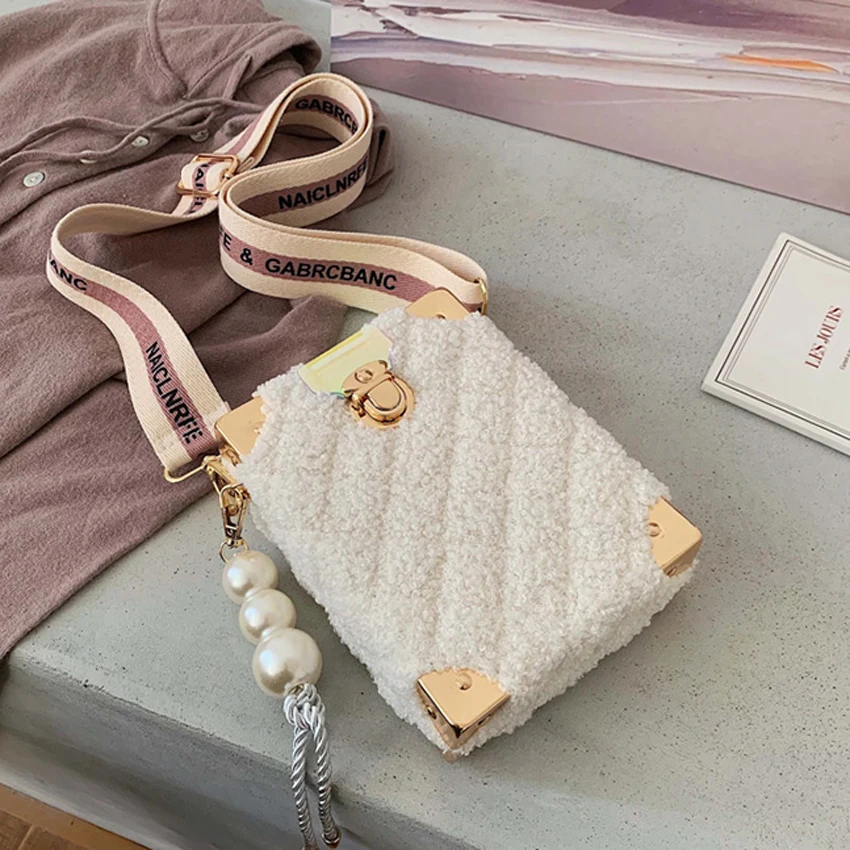 

TOYOOSKY 2019 Fashion Messenger Bag For Women Woolen Crossbody Bags Ladies Box Square Handbag sac a main femme