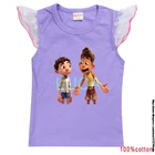 Детская Хлопковая футболка для мальчиков, летняя футболка с летящим рукавом, детская одежда, повседневные спортивные топы с героями мультфильмов, одежда для мальчиков и девочек