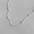 Ожерелье-чокер женское из серебра 925 пробы, аксессуар в стиле минимализма, цепочка со змеиным плетением, бижутерия для женщин