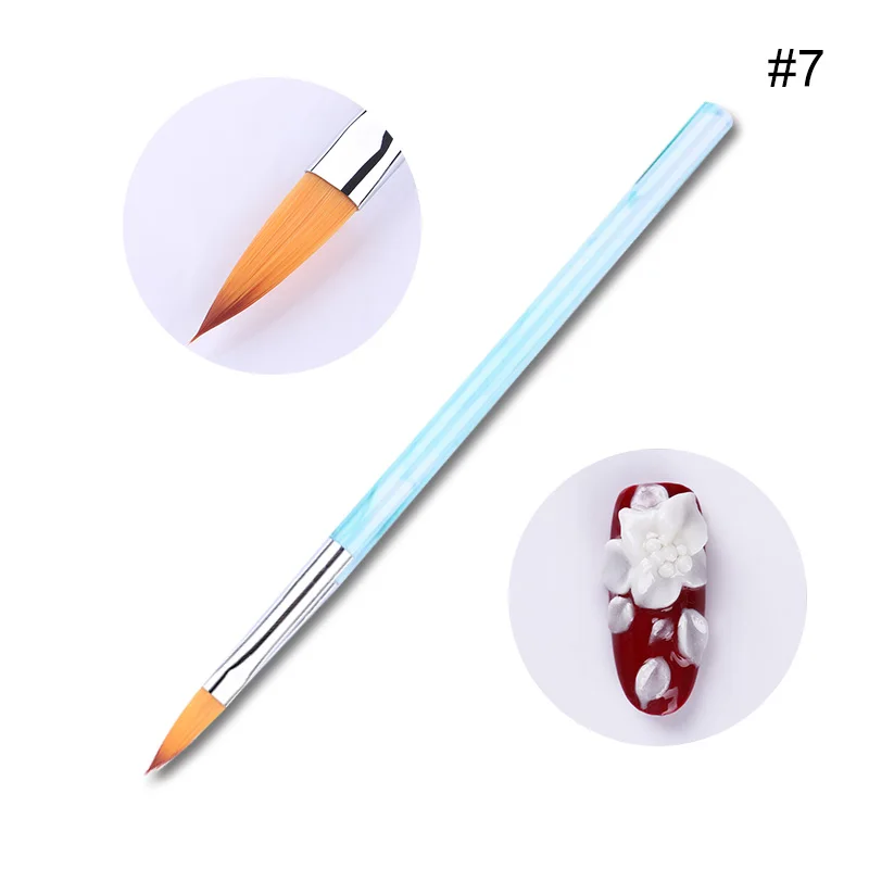1 шт. акриловые ручки для дизайна ногтей с натуральным лицевым покрытием кисть