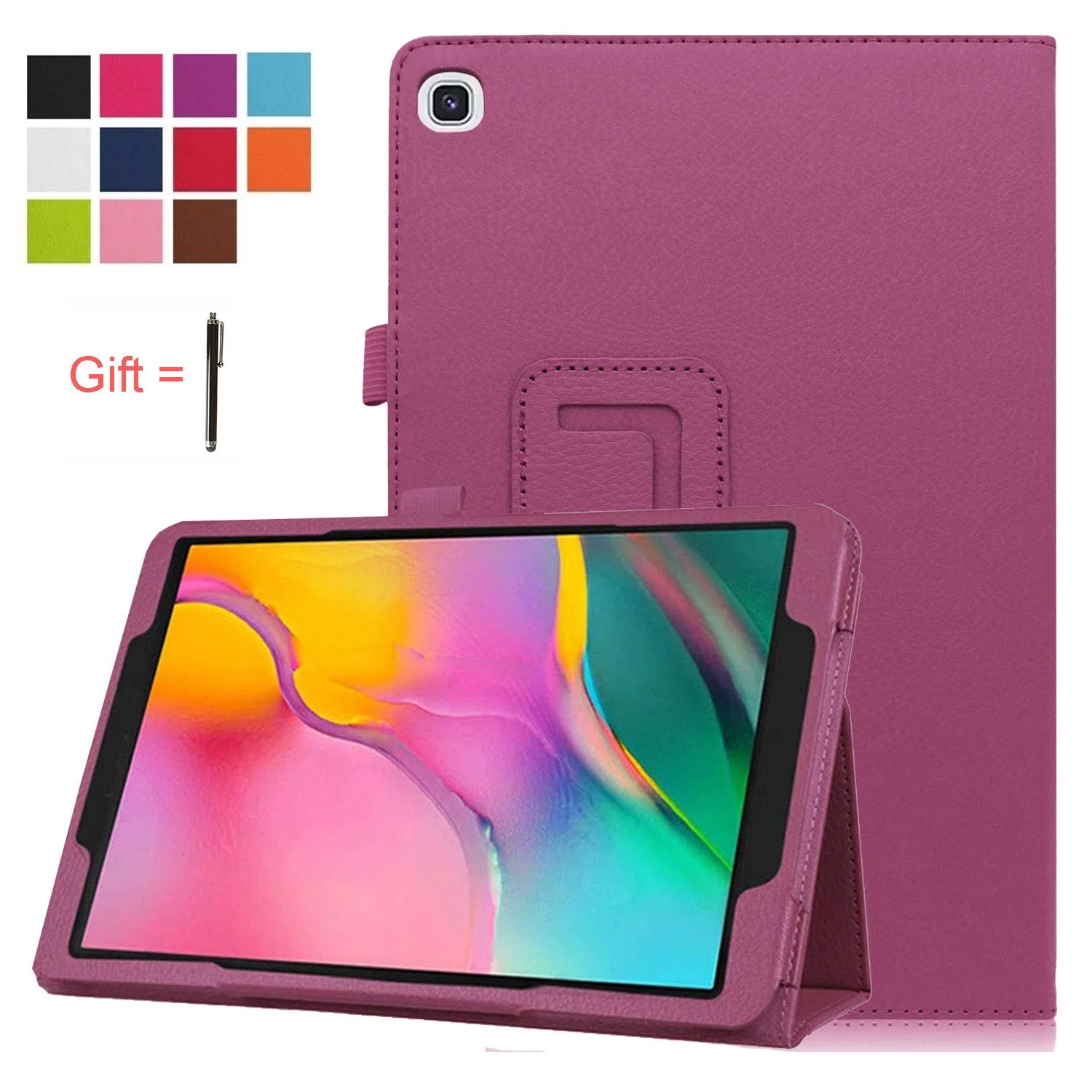 

PU Leather Case for Samsung Galaxy Tab A7 2020 10.4" Folding Stand Cover for SM-T500 T505 T507 Tablet Funda Shell with Stylus